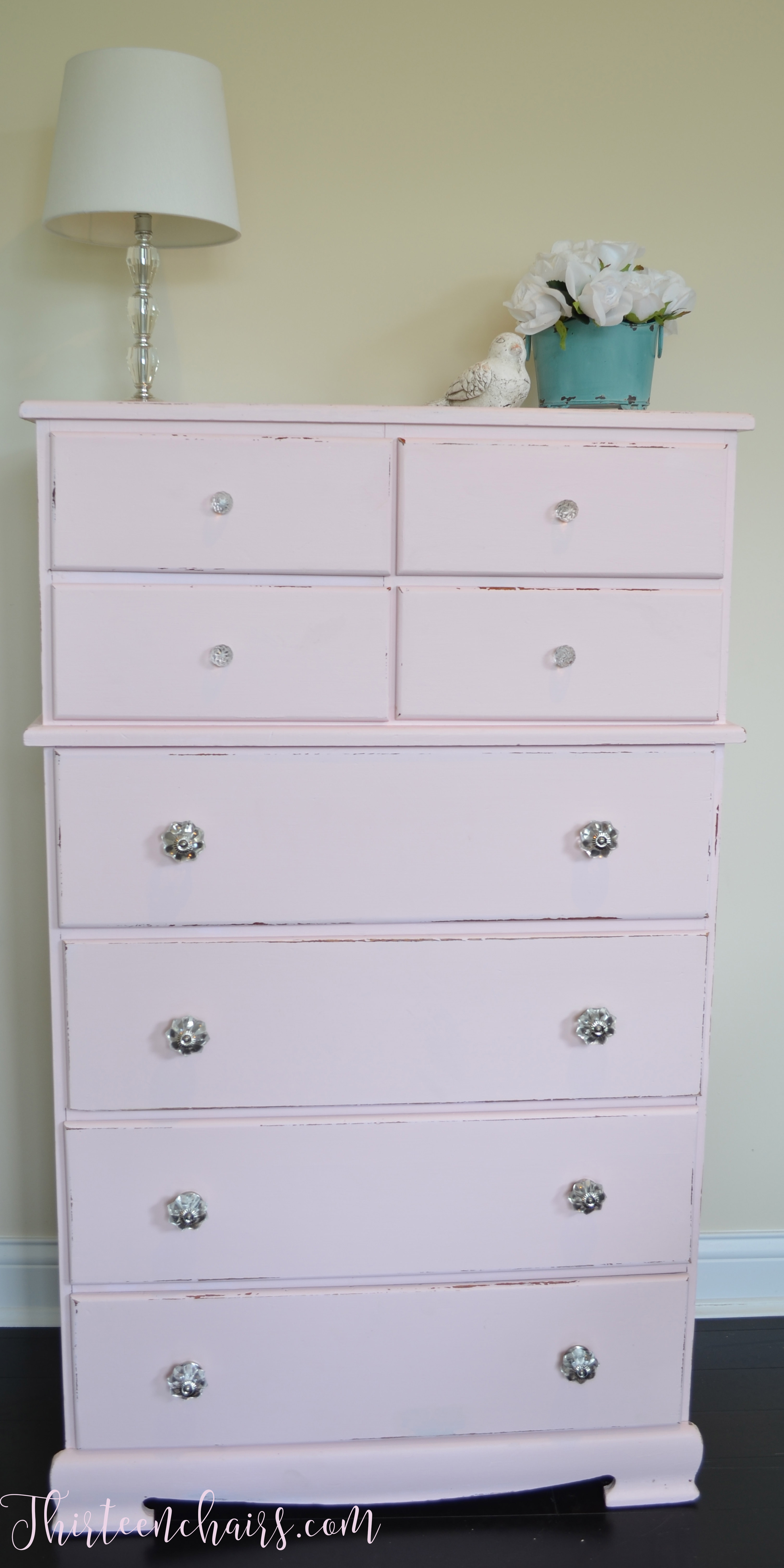 Shabby Chic dresser painted with Charming Pink