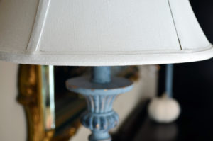 Chalk painted white lampshade