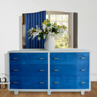 Chalky Paint Dresser with Faux Denim Drawers