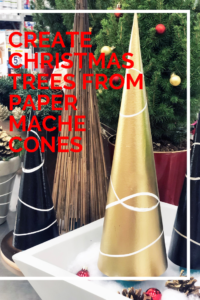 Gold paper Mache Christmas Trees