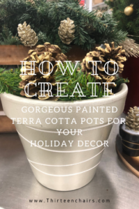 Spray painted Decorative Terra Cotta Pot